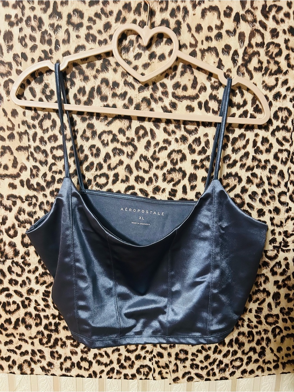 Aeropostale Black Satin Cami Top